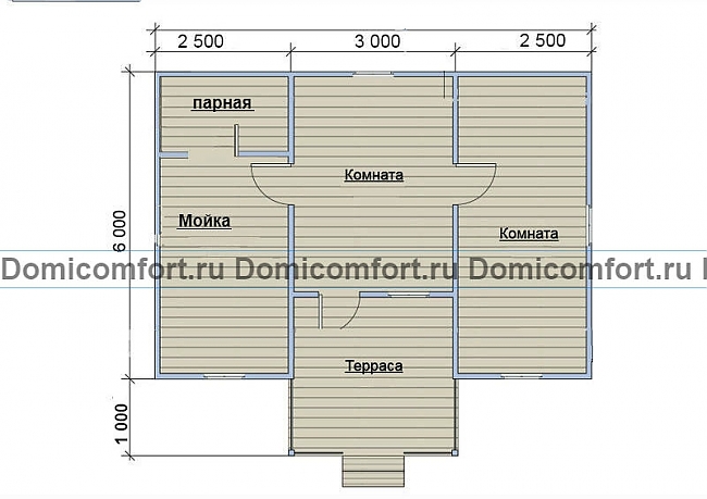баня 8м х 7м с террасой